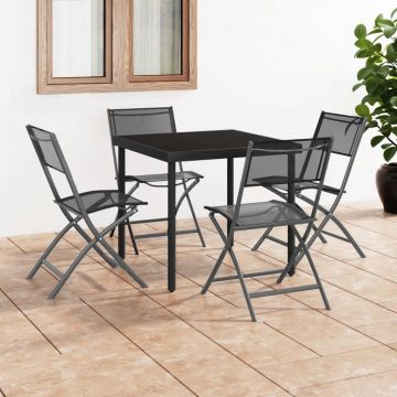 vidaXL Set mobilier de exterior, 5 piese, oțel