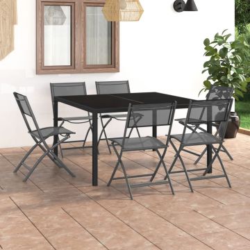 vidaXL Set mobilier de exterior, 7 piese, oțel