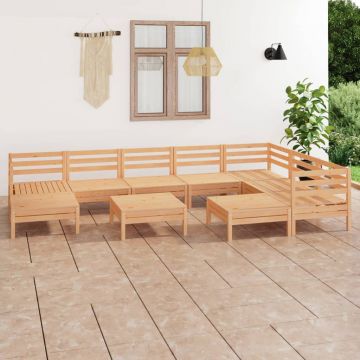 vidaXL Set mobilier de grădină, 10 piese, lemn masiv de pin