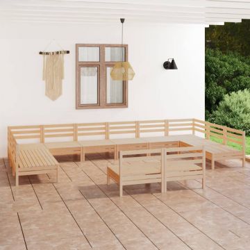 vidaXL Set mobilier de grădină, 12 piese, lemn masiv de pin