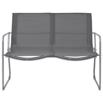 vidaXL Set mobilier de grădină, 4 piese, gri, oțel și textil