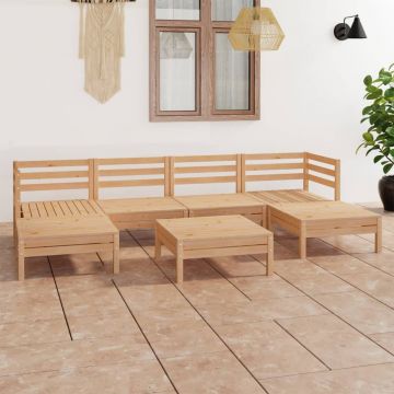 vidaXL Set mobilier de grădină, 7 piese, lemn masiv de pin