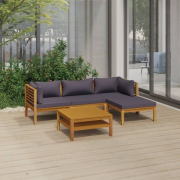 vidaXL Set mobilier de grădină cu perne, 5 piese, lemn masiv acacia