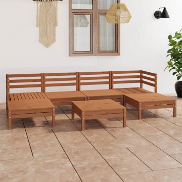 vidaXL Set mobilier grădină, 7 piese, maro miere, lemn masiv de pin