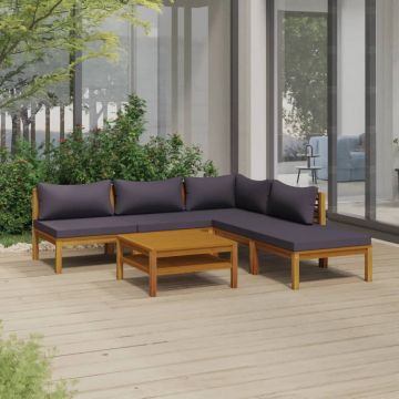 vidaXL Set mobilier grădină cu perne, 6 piese, lemn masiv acacia