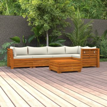 vidaXL Set mobilier grădină cu perne, 6 piese, lemn masiv acacia