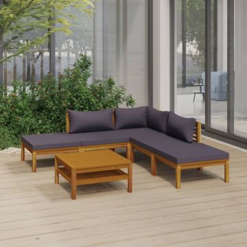 vidaXL Set mobilier grădină cu perne, 6 piese, lemn masiv acacia