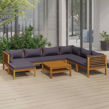 vidaXL Set mobilier grădină cu perne, 8 piese, lemn masiv acacia