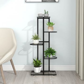 vidaXL Suport pentru flori cu 5 niveluri, negru, 43x22x98 cm, metal