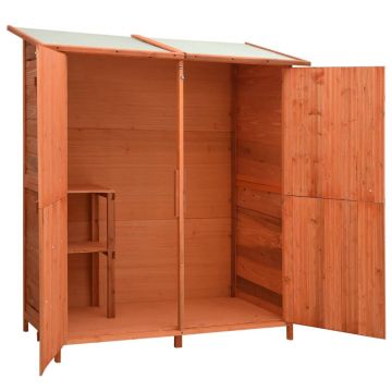 vidaXL Magazie grădină pentru unelte, 136x75x160 cm, lemn masiv brad