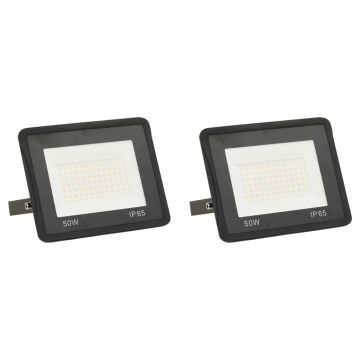 vidaXL Proiectoare cu LED, 50 W, 2 buc., alb cald