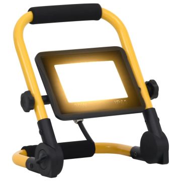 vidaXL Proiector cu LED și mâner, 30 W, alb cald