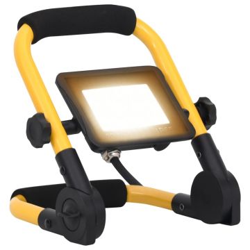 vidaXL Proiector cu LED și mâner, alb cald, 20 W