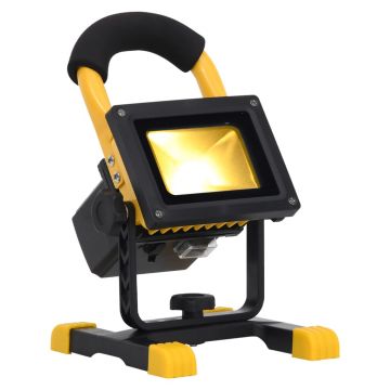 vidaXL Reflector cu LED reîncărcabil cu mâner, 10 W, alb cald