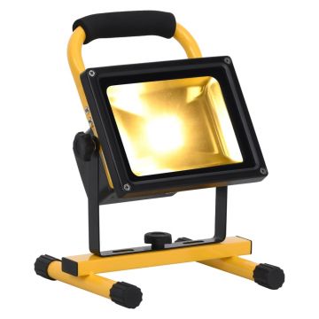 vidaXL Reflector cu LED reîncărcabil cu mâner, 30 W, alb cald