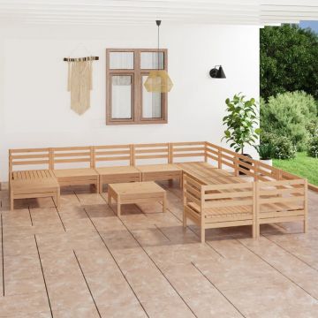 vidaXL Set mobilier de grădină, 12 piese, lemn masiv de pin