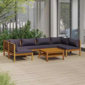 vidaXL Set mobilier grădină cu perne, 7 piese, lemn masiv de acacia