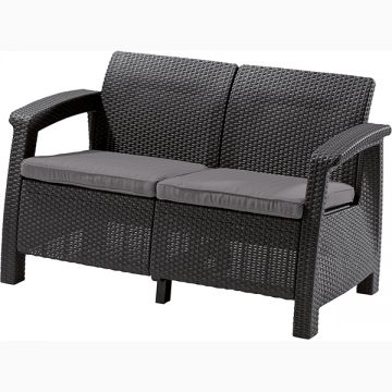 Canapea de gradina CORFU II LOVE SEAT Grafit/ Gri-rece