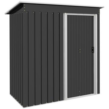Magazie de Scule Outsunny din Otel, 1 Usa Glisanta, Acoperis inclinat 163x89x182cm | Aosom Romania