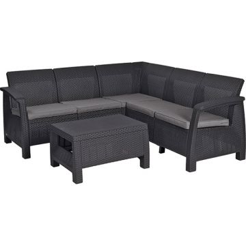 Set de gradina cu coltar - Corfu II Relax Grafit / Gri-rece