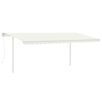 vidaXL Copertină automată cu senzor vânt & LED, crem, 5x3 m vidaXL Copertină automată cu senzor vânt & LED, crem, 5x3 m
