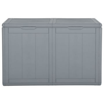 vidaXL Cutie de depozitare pentru grădină, gri, 180L, PP ratan