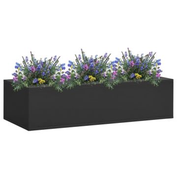 vidaXL Cutie pentru flori de birou, antracit, 90x40x23 cm, oțel