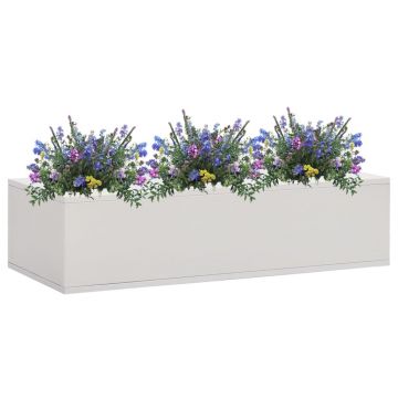 vidaXL Cutie pentru flori de birou, gri deschis, 90x40x23 cm, oțel