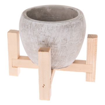 Ghiveci din beton cu suport din lemn Dakls Natural, ø 13 cm, gri Ghiveci din beton cu suport din lemn Dakls Natural, ø 13 cm, gri