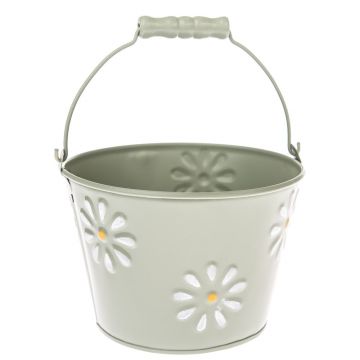 Ghiveci din metal Dakls Daisy, ø 16,5 cm, verde