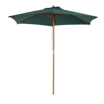 Umbrela din Lemn Outsunny, verde, Ø2.5m | Aosom RO