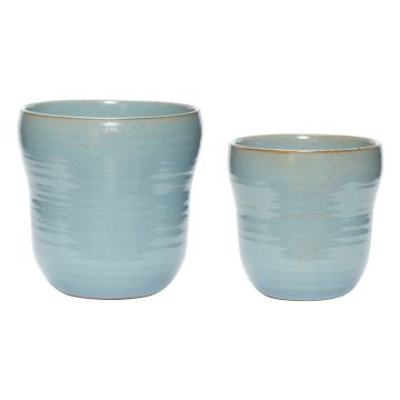 Set 2 ghivece din ceramică Hübsch Tina, albastru Set 2 ghivece din ceramică Hübsch Tina, albastru