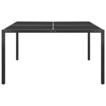 vidaXL Masă de grădină, antracit, 130x130x72 cm, oțel și sticlă