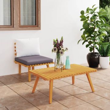 vidaXL Set mobilier de grădină cu perne, 2 piese, lemn masiv de acacia