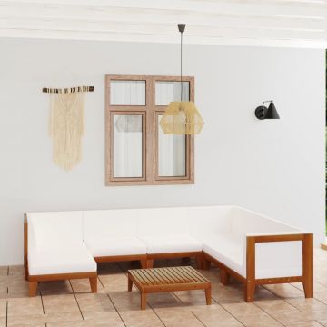 vidaXL Set mobilier grădină cu perne, 8 piese, lemn masiv acacia