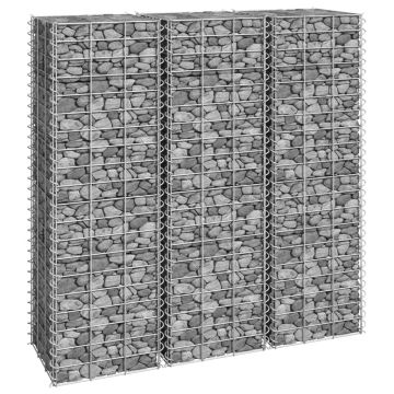vidaXL Straturi înălțate de gabioane, 3 buc., 30x30x100 cm, fier