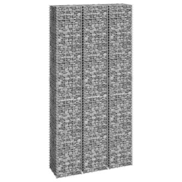 vidaXL Straturi înălțate de gabioane, 3 buc., 30x30x200 cm, fier
