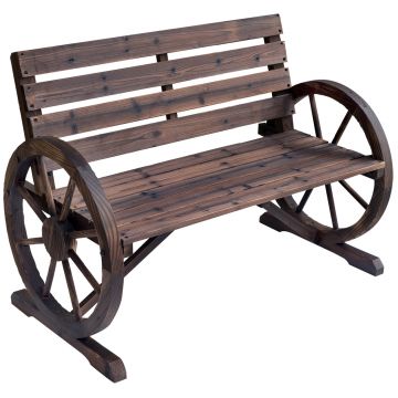 Banca din Lemn pentru gradina Outsunny , stil country, 105.5x56x75cm | Aosom Romania