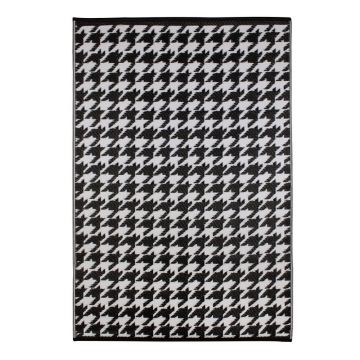 Covor pentru exterior Green Decore Houndstooth, 120 x 180 cm, alb-negru