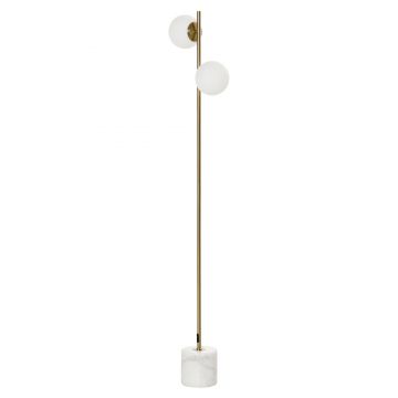 Lampa de podea cu 2 abajururi HOMCOM, 35x35x165 cm, aurie | Aosom RO