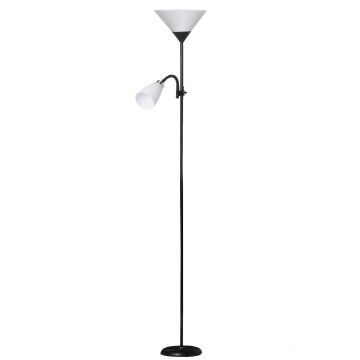 Lampa de podea moderna cu anajur reglabil 42x24x178cm Negru HOMCOM | Aosom RO