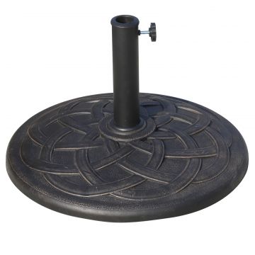 Outsunny Baza pentru Umbrela de Gradina din Rasina, Φ54.5cm 19kg, cu Decoratiuni si Cuplaj, Rezistena la Rugina, Bronz
