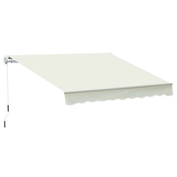 Outsunny Copertina pentru soare tip rulou manual pentru usi si ferestre, din aluminiu si poliester Anti-UV, 295x245cm, alb