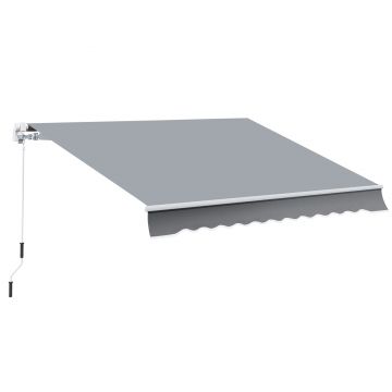 Outsunny Copertina pentru soare tip rulou reglare manuala pentru usi si ferestre, din aluminiu si poliester anti-UV, 295x245cm, gri