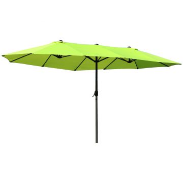 Umbrela de Gradina Outsunny, manivela, Otel si Poliester, Verde Deschis 460x270x240cm | Aosom RO