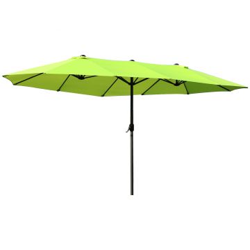 Outsunny Umbrelă de Grădină Verde Deschis cu Manivelă din Oțel și Poliester 460x270x240cm | Aosom Romania