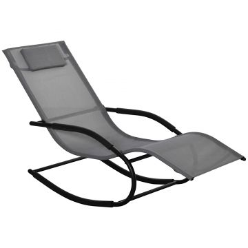 Outsunny Sezlong Balansoar Gravitație Zero, Design Ergonomic, Cadru Metalic și Pernă din Textilen, Relaxare Optimă, Gri | Aosom Romania