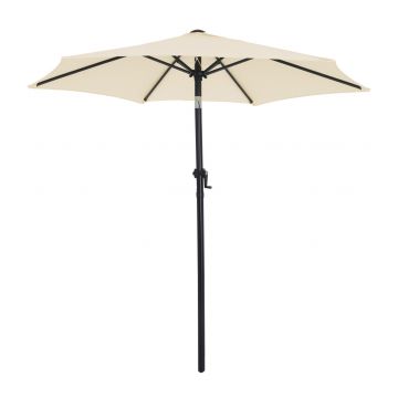 Umbrela soare cu manivela rotunda, Functie de inclinare, UV 40+, Bej, 200 cm