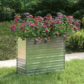 vidaXL Strat înălțat de grădină argintiu 100x40x77 cm oțel galvanizat