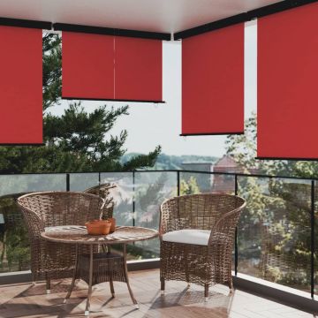 vidaXL Copertină laterală de balcon, roșu, 170x250 cm